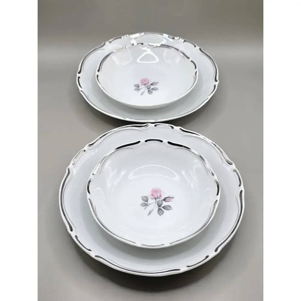 Vintage Grace China Elegante Serving Bowls Set 576 Seyei Japan Rose Platinum